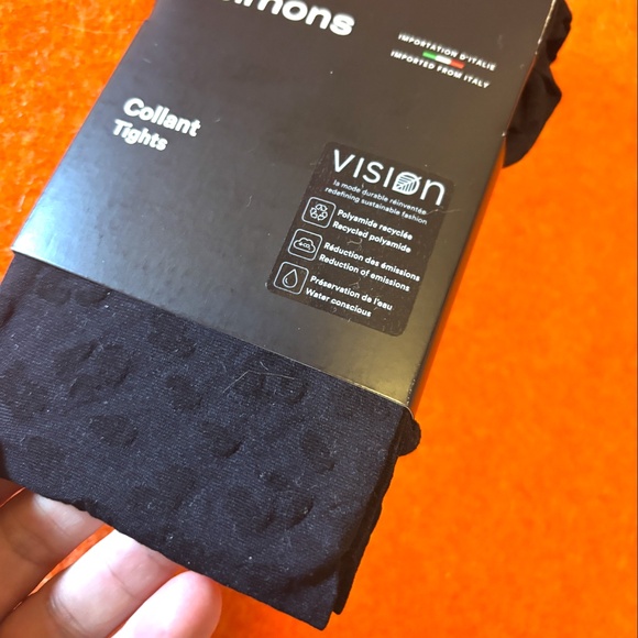 Black leopard print sheer tights pantyhose made in Italy NWT - Picture 5 of 8